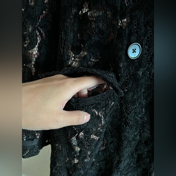 ***SOLD***New Free People Long Lace Black Jacket Blazer - Picture 10 of 17